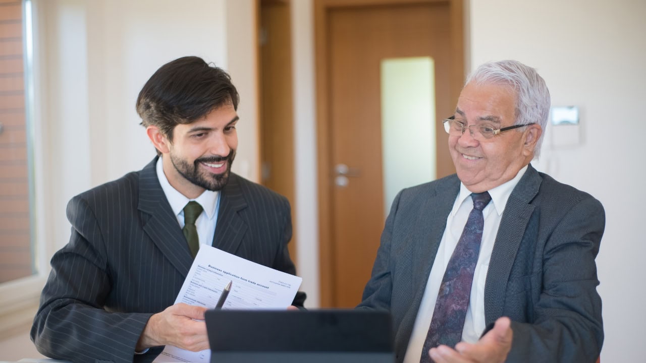 Salesman talking to each other