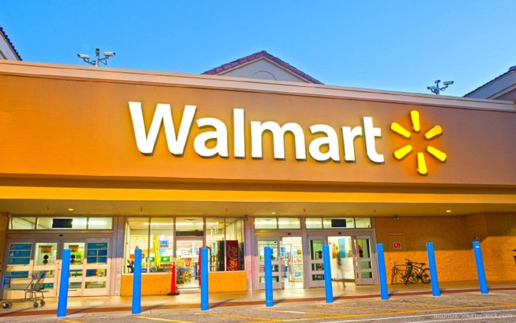exterior of a Walmart store, founded by Sam Walton