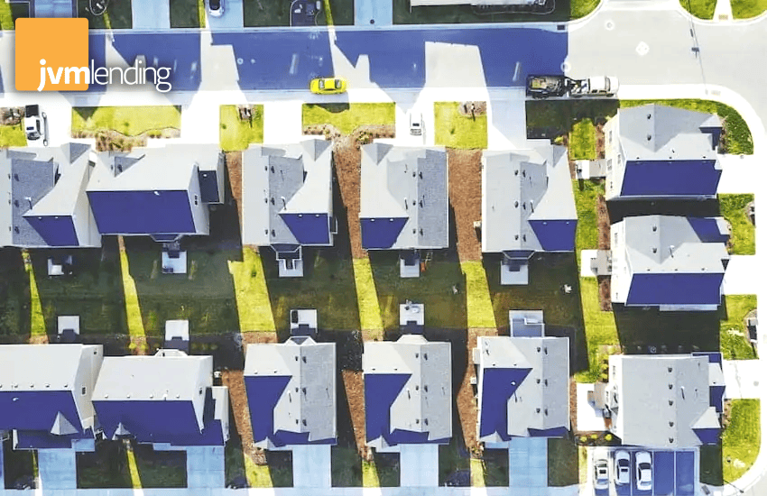 Overhead View of Neighborhood Suburban Homes