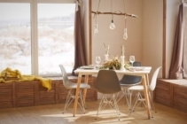 Birch wood dining table