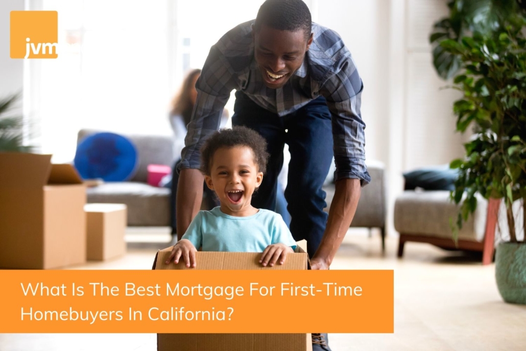 A first-time homebuyer and father in California pushes his son in a moving box in the living room of the house he purchased with the best loan that fit his financial situation.