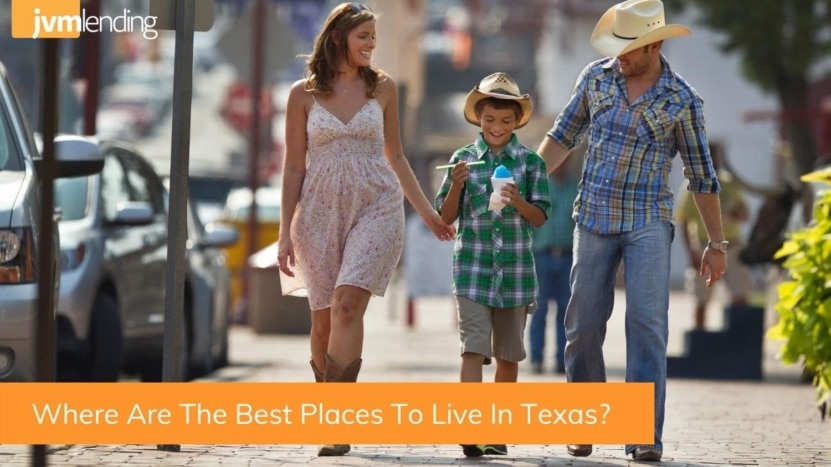 A young family walks down the street in Odessa, Texas, one of the best places to live in Texas.
