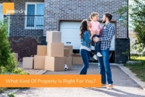 A growing family moves into a single-family home. They found the property type that was right for them after researching and working with a mortgage broker and real estate agent.