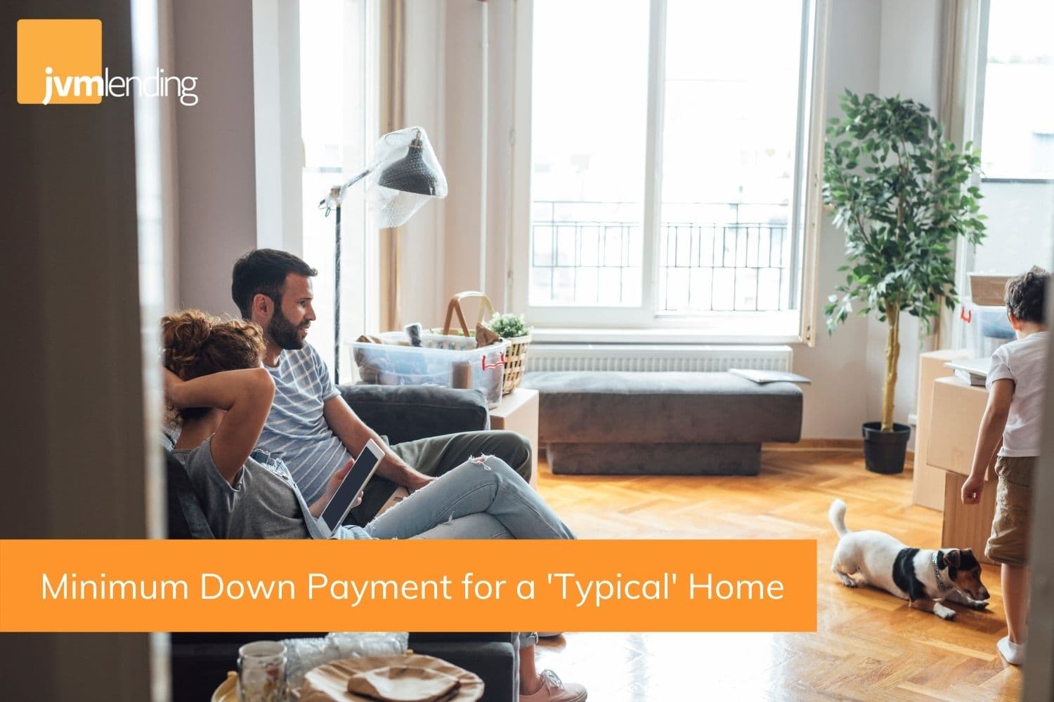 A young family moves into a home that they purchased after working with their lender to find out the minimum down payment they needed to buy a house.