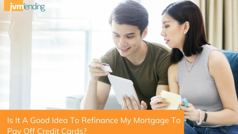 A young couple looks into refinancing their mortgage to pay off their credit card debt.
