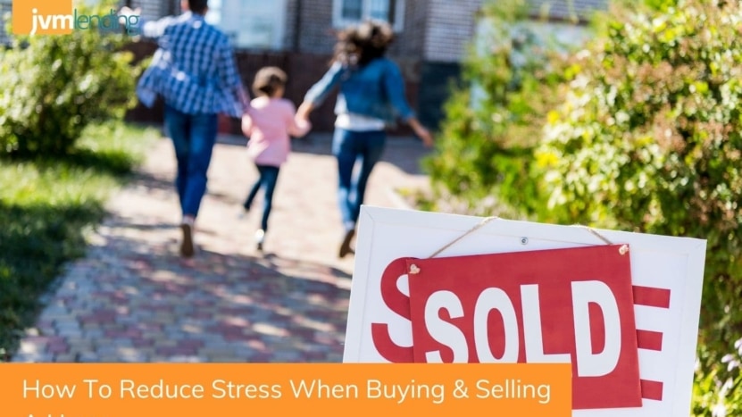 A young family runs towards a home that they bought after selling their previous house. Buying and selling a home at the same time can be stressful, but with the right advisors it can be a smooth and easy process.