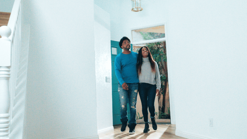 Couple touring new home