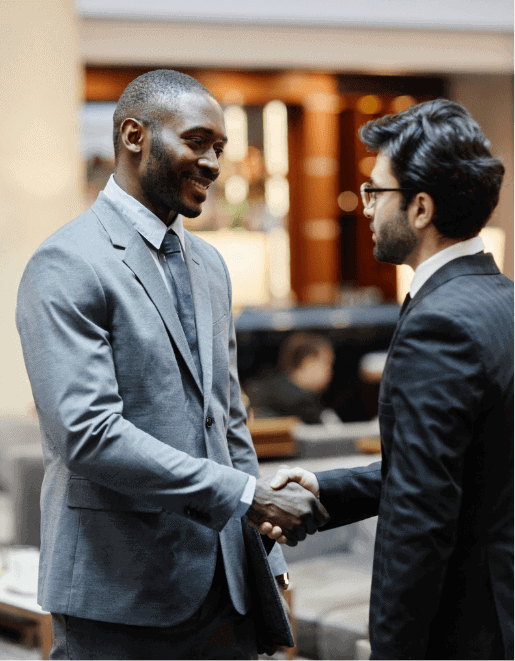 Financial advisor shaking hands with a client