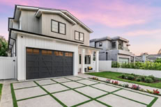 An exterior view of a contemporary new home in Los Angeles.