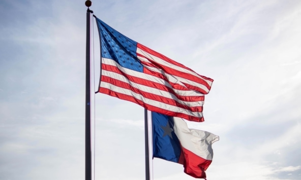 USA and Texas flags