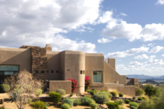Large home located on mountain butte overlooking desert landscape near Scottsdale,AZ