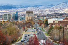 Panoramic view of the Boise , Idaho downtown area