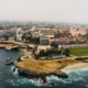 Coastline in San Diego County with buildings and walking trails