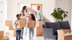 Family moving into their new home