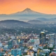 Scenic sunset over the city of Portland, Oregon