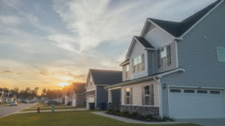 Wide angle shot of a house.