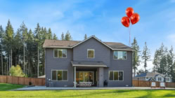 house in oregon with a red balloon above it