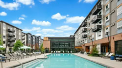 A picture of the Condo and it's exclusive pool for its tenants