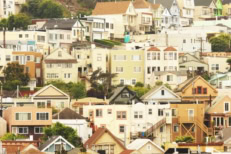 The Sunset - Outer Sunset - Westlake District areas of San Francisco, which transition to Daly City, Colma, Serramonte and South San Francisco, or the Industrial City - residential communities sprawling up a hillside, San Francisco, California, 2012.