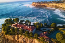 Palos Verdes Coastal home overlooking ocean waves.
