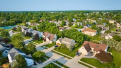 Residential subdivision in Murfreesboro, TN. Rows of houses in suburban America.