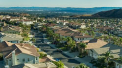 Aerial shot of the Porter Ranch neighborhood in the northwest San Fernando Valley region of the City of Los Angeles, California.