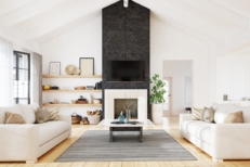 Living room of a house with a nice setting.